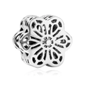 Hollow six-petal flower charm in silver finish for DIY beaded bracelets and jewelry - Hollow Six-Petal Flower Style (2)