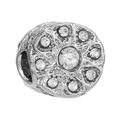 Charm flocon de neige en argent avec oxydes de zirconium pour bracelets DIY - Perle Radiale Goutte Pierre Centrale (018)