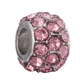 Pink rhinestone charm bead with large hole for DIY bracelets and jewelry making - Normal Specification / Pink Pavé Rhinestone Ball Style (8)