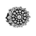 Bohemian style silver daisy charm bead with vintage sunflower layers for DIY bracelets - 4mm / Multi-Layer Sunflower (024)