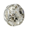 Charme de clé flocon de neige en argent avec cristaux pavés pour bijoux DIY - Charme Sphérique En Cristal Strass (021)
