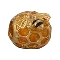 Golden bee and honeycomb charm bead with black and orange enamel for DIY bracelets - Gold Bee Style (7)