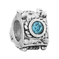 Retro DIY charm bead with blue rhinestone and twisted rope texture for bracelets - Sky Blue Twisted Square Bead (040)