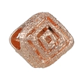 Roségoldene hohle geometrische Charm-Perle mit strukturierter Oberfläche für DIY-Armband - Hohle Geometrische Quadratperle (034)