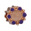 Rose gold flower charm with purple enamel petals and orange gemstone for DIY bracelets - Purple Flower Petal Style (9)