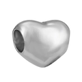 Polished heart-shaped alloy charm bead with hollow star design for DIY bracelets - Polished Smooth Heart (040)