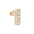 Gold number 1 slider bead with sparkling rhinestones for DIY jewelry making and bracelets - Number 1
