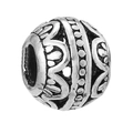 Retro silver hollow spherical bead with wave texture for DIY bracelet making - 4mm / Wave Texture Ball (037)