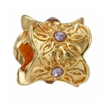Perla cava dorata con pietre viola per la creazione di bracciali e collane fai-da-te - Perla in Zircone Viola Cava Oro (13)