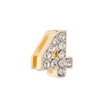 Golden number 4 charm with sparkling rhinestones for 10mm DIY mesh bracelet band - Number 4