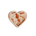 Rose gold heart charm with hollow world map design for 10mm DIY mesh bracelet - World Map Heart (02)