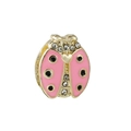 Charm coccinelle rose pour bracelets 10mm en métal doré avec cristaux brillants - 32-Gold Pink