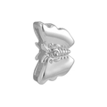 Silver stainless steel butterfly charm with white rhinestone for DIY jewelry making - Standard Spec / Side Butterfly Rhinestone Style (05)