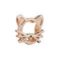 Rose gold cat head charm for 10mm DIY slider bracelets in stainless steel - Hollow Cat Head (03)