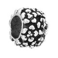 Oxidized silver alloy charm bead with vintage embossed floral petal design for DIY jewelry - 4mm / Dense Petal Heart (041)