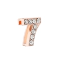 Ciondolo numero 7 oro rosa con strass per creazione di bracciali fai-da-te 10mm - Numero 7 (Oro Rosa)