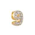 Golden number 9 jewelry charm with clear crystals for 10mm DIY slider bracelets - Number 9
