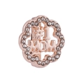 Charm quadrifoglio #1 MOM in oro rosa con zirconi bianchi per bracciali a maglia - Stile Cuore #1 MOM (05)