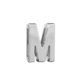 Polished silver stainless steel letter M slide charm for 10mm DIY mesh bracelet - Standard Spec / Letter M Shape Style (08)