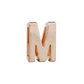 Polished rose gold stainless steel letter M slide charm for 10mm DIY mesh bracelets - Letter M Shape (05)
