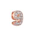 Charm numero 9 in oro rosa per bracciale 10mm con pietre in zirconia chiara - Numero 9 (Oro Rosa)