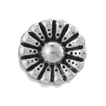 Silver flower spacer bead with sunflower design and vintage oxidized finish for DIY bracelets - 4mm / Oxidized Sunflower (044)