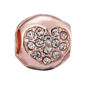 Rose gold καρδιά με κυβική ζιρκόνια για DIY βραχιόλια και κοσμήματα - Στυλ Pave Καρδιά Ροζ Χρυσού (001)