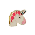 Coulissant licorne arc-en-ciel doré avec émail coloré pour bracelets DIY de 10mm - 05-Gold Multi