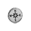 Silver compass charm slider for 10mm bracelets featuring star and N S E W engraving - Standard Spec / Compass Style (11)