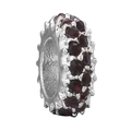 Zilveren kraal met dieprode kristallen voor DIY armbanden en sieraden maken - Dieprode Strass Ring Kraal (011)