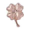 Poliertes Kleeblatt-Element in Roségold mit herzförmigen Blättern für DIY Schmuck - Poliertes Vierblättriges Kleeblatt (015)