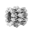 Vintage silver hollow charm bead with white pearls for DIY jewelry bracelets - Vintage Artificial Pearl Floral (014)
