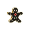 Pendentif bonhomme de pain d'épices doré avec émail noir pour bracelet de 10mm DIY - 08-Black Gold Red Green