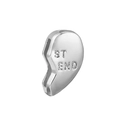 Silver heart-shaped stainless steel keeper slide charm with ST and END engraving - Standard Spec / Puzzle Heart ST END Style (14)