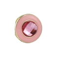 Breloque pour bracelet 10mm avec base dorée, émail rose et insert en cristal - 09-Gold Pink