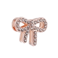 Charm a fiocco oro rosa con cristalli per bracciali fai-da-te in acciaio 10mm - Stile Fiocco Pavé (09)