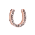 Ciondolo a ferro di cavallo da 10mm in oro rosa con zirconi per bracciali fai-da-te - Stile Ferro di Cavallo con Strass (10)