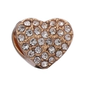 Charm a cuore in oro rosa con zirconi incastonati per bracciali e collane DIY - Cuore Pavé Oro Rosa (006)