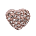 Perle de cœur en or rose sertie de zircons pour bracelets et colliers DIY - Style Cœur Entièrement Serti de Strass Or Rose (006)