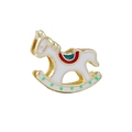 Charm cheval à bascule doré pour bracelet 10mm DIY avec détails en émail coloré - 11-Multicolor