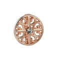 Round rose gold openwork charm with crystal center for 10mm keeper bracelet - Vintage Mandala Rhinestone (13)