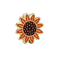 Charme tournesol doré 10mm en émail orange pour bracelets et montres DIY - 12-Orange Yellow