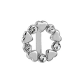 Silver heart keeper with sparkling rhinestones for 10mm stainless steel bracelets - Standard Spec / Heart Rhinestone Ring Style (18)