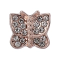 Charme papillon en or rose serti de cristaux brillants pour bracelets DIY - Style Papillon Strass Or Rose (008)