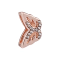 Ciondolo a farfalla oro rosa con pietre per cinturino in maglia e orologio da 10mm - Stile Farfalla Semplice (13)