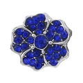 Ciondolo a fiore a cinque petali con cristalli blu in lega placcata argento - Ciondolo Fiore a Cinque Petali con Pavé (010)