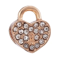 Ciondolo a lucchetto a cuore in oro rosa con cristalli per bracciale fai-da-te - Serratura con Strass Oro Rosa (009)