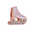 Ciondolo pattino da ghiaccio in oro rosa con smalto bianco e zirconi per bracciali - Stile Pattino da Ghiaccio Smalto Bianco (14)
