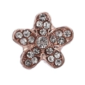 Boucle d'oreille fleur en or rose ornée de strass brillants sertis en pavé - Style Fleur Cinq Pétales Strass Or Rose (009)