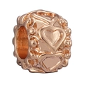 Charm a cuore cavo in oro rosa per bracciali con design traforato in rilievo - Cuore Cavo Oro Rosa (010)